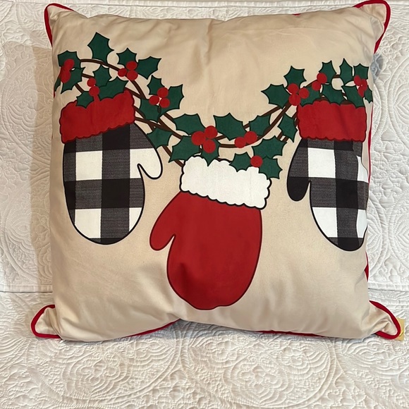 Other - Light up Christmas mitten and holly pillow